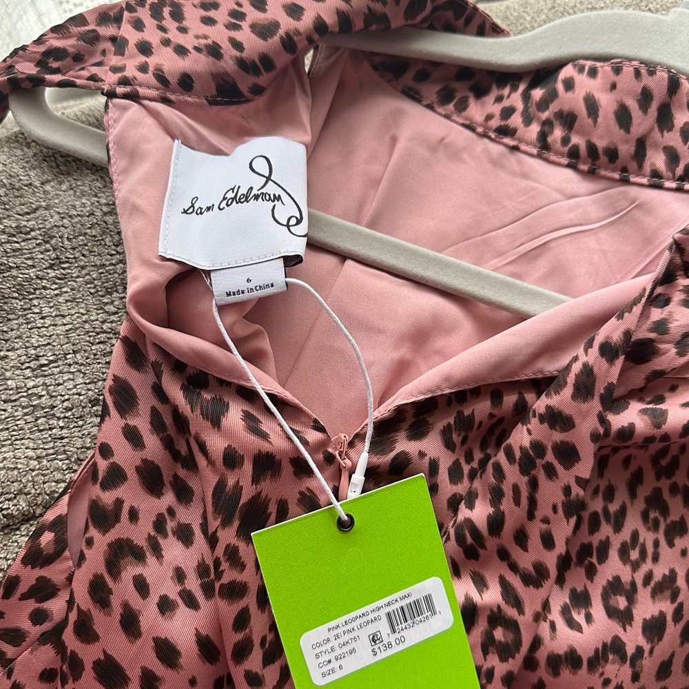 BRAND NEW SAM EDELMAN pink leopard dress- size 6. NEW WITH TAGS - Picture 3 of 5